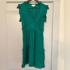 NWOT Pinch Green Ruffled Sleeveless Dress